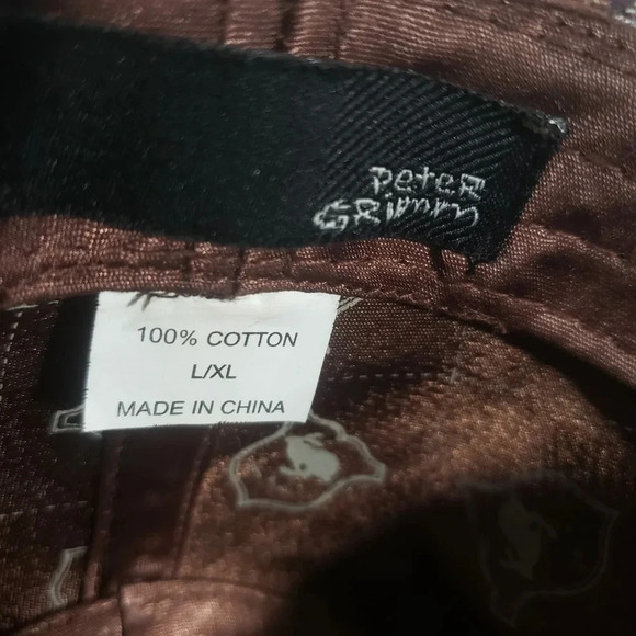 Peter  Grimm Mens Brown Plaid Fedora,Peace Sign,L/XL. - Picture 7 of 9